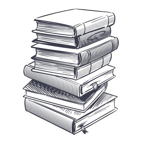 Book Stack Drawing